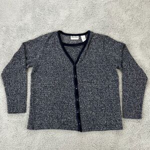 Russ Women's Navy w/White Speckles Layered One Piece Pullover Sweater Size s